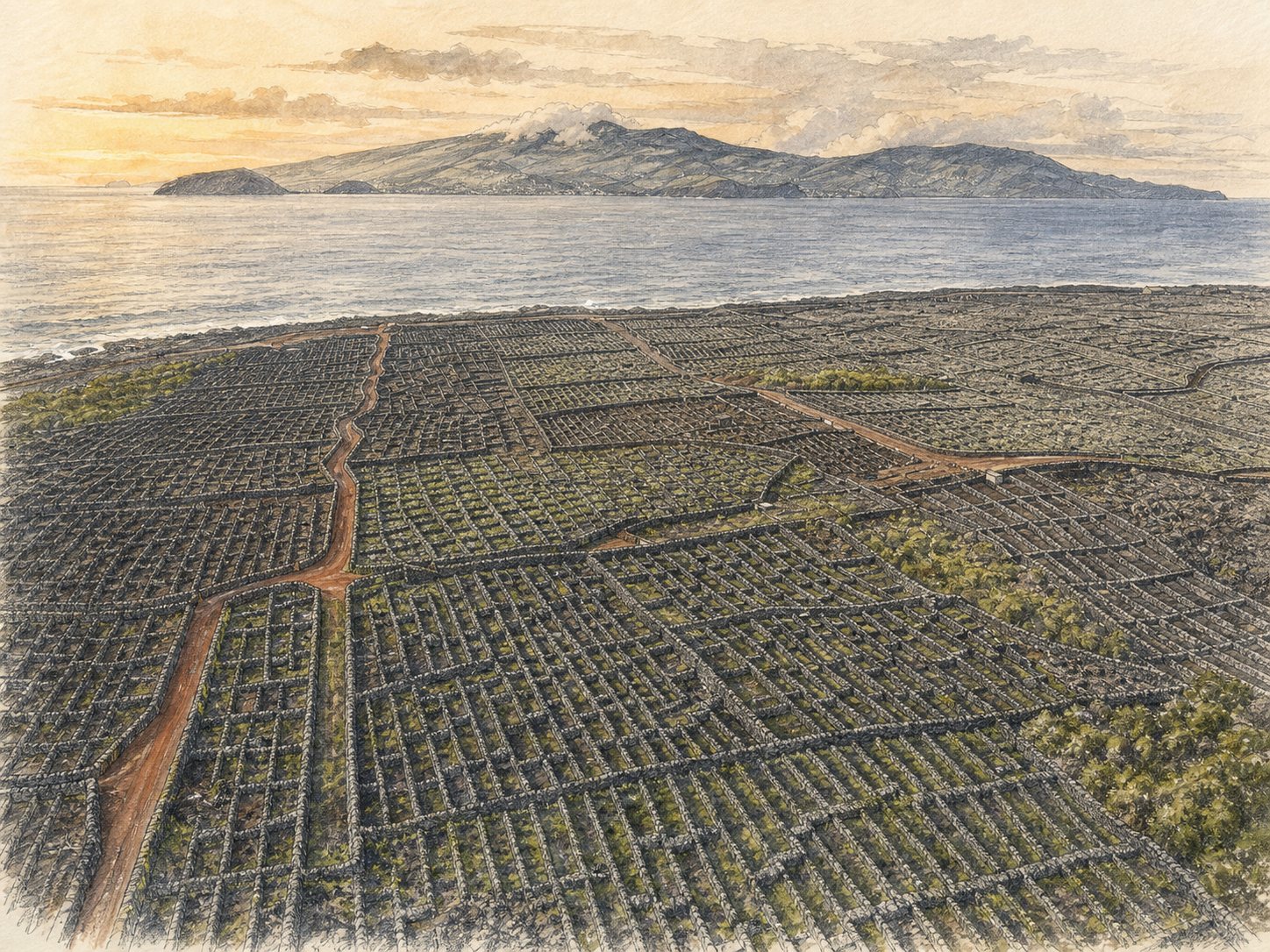 Vulkanisch kustlandschap van Pico op de Azoren