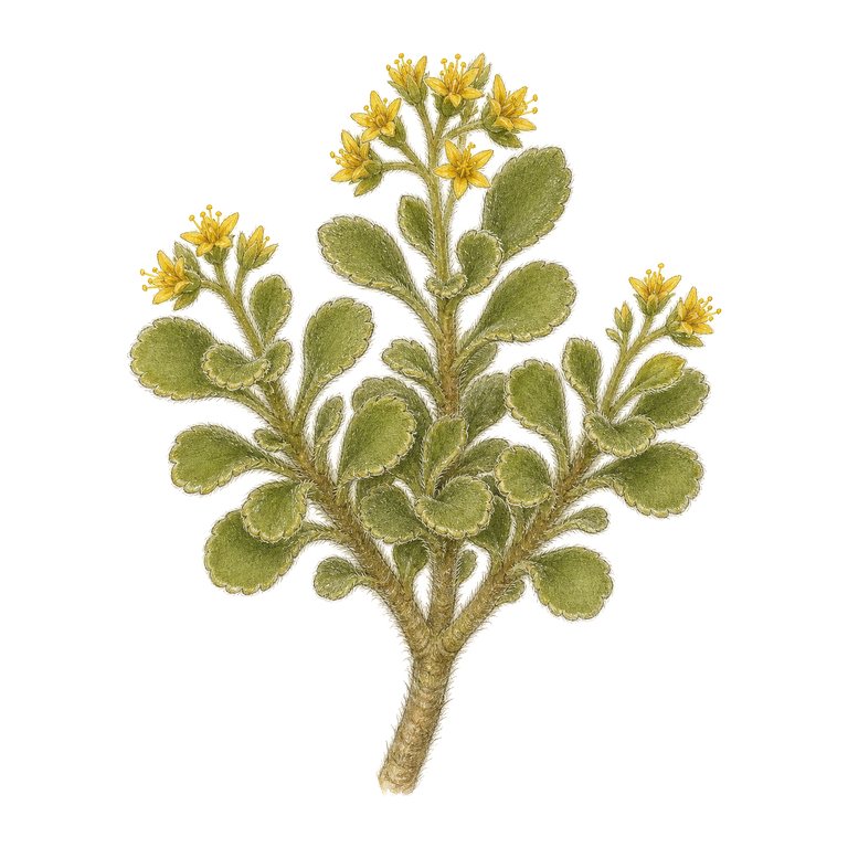 Illustration of a single Azores endemic — Aichryson santamariensis (Aichryson santamariensis) for the Azores species directory
