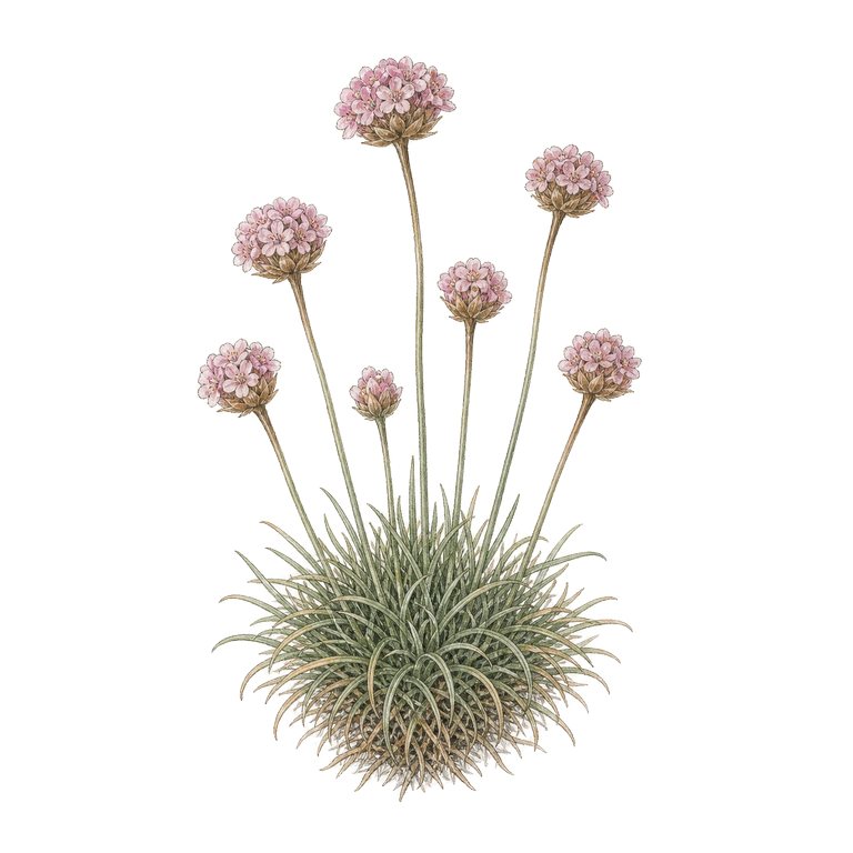 Illustration of a single Azores endemic — Armeria maritima subsp. azorica (Armeria maritima subsp. azorica) for the Azores species directory