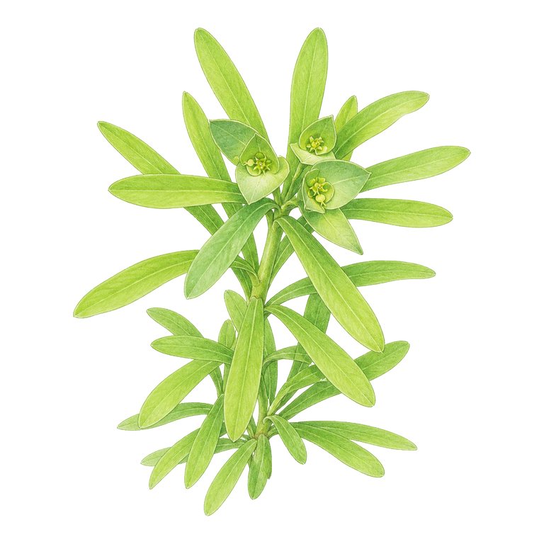 Illustration of a single Azorean spurge (Euphorbia azorica) for the Azores species directory