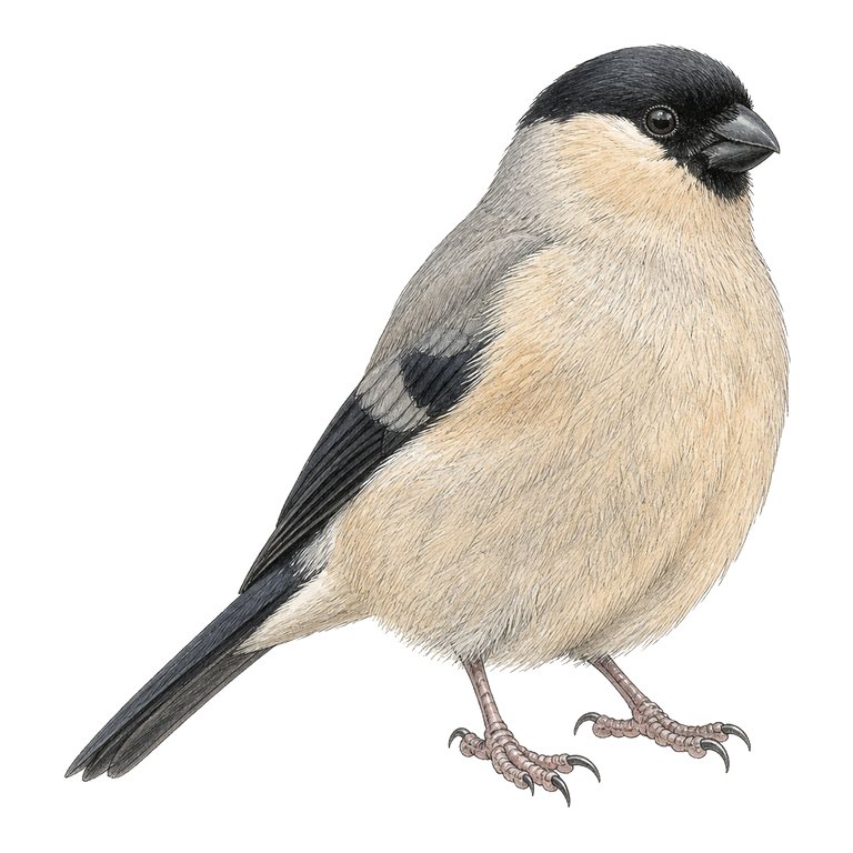 Illustration d’un seul Azores bullfinch (Pyrrhula murina) pour le répertoire des espèces des Açores