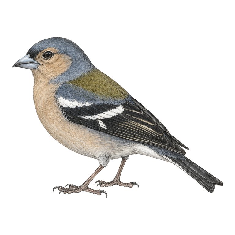 Illustration d’un seul Azores chaffinch (Fringilla moreletti) pour le répertoire des espèces des Açores