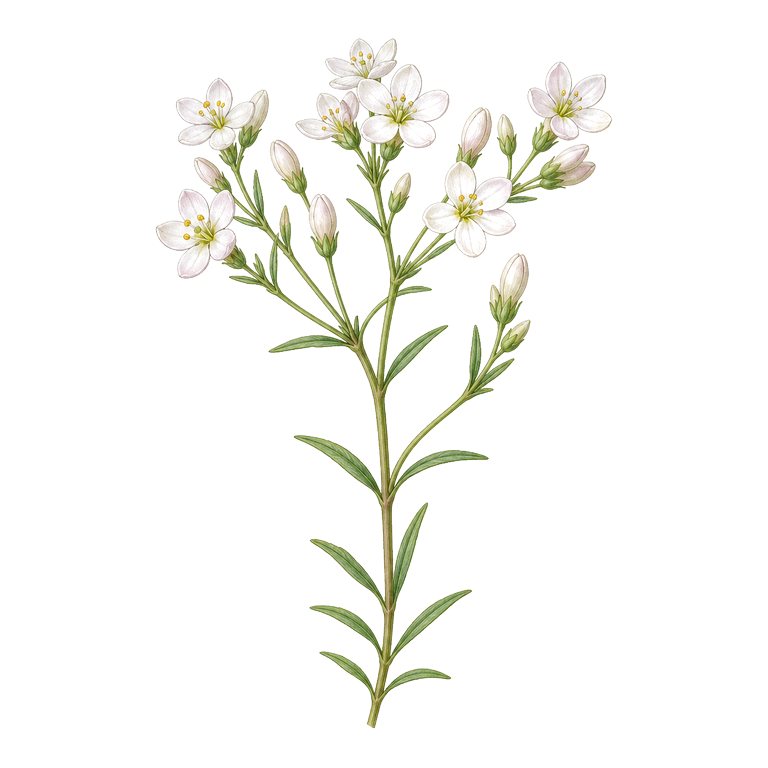 Illustration of a single Azores endemic — Centaurium scilloides (Centaurium scilloides) for the Azores species directory