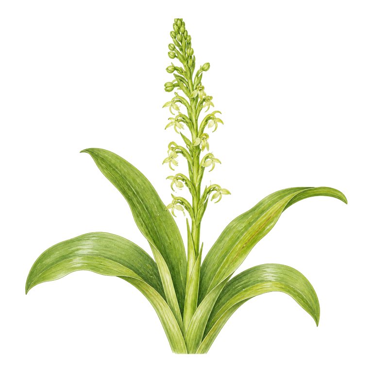 Illustration of a single Azores endemic — Platanthera pollostantha (Platanthera pollostantha) for the Azores species directory