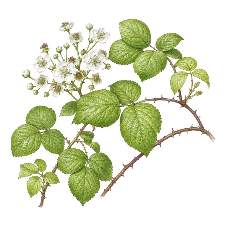 Illustration of a single Azores endemic — Rubus hochstetterorum (Rubus hochstetterorum) for the Azores species directory