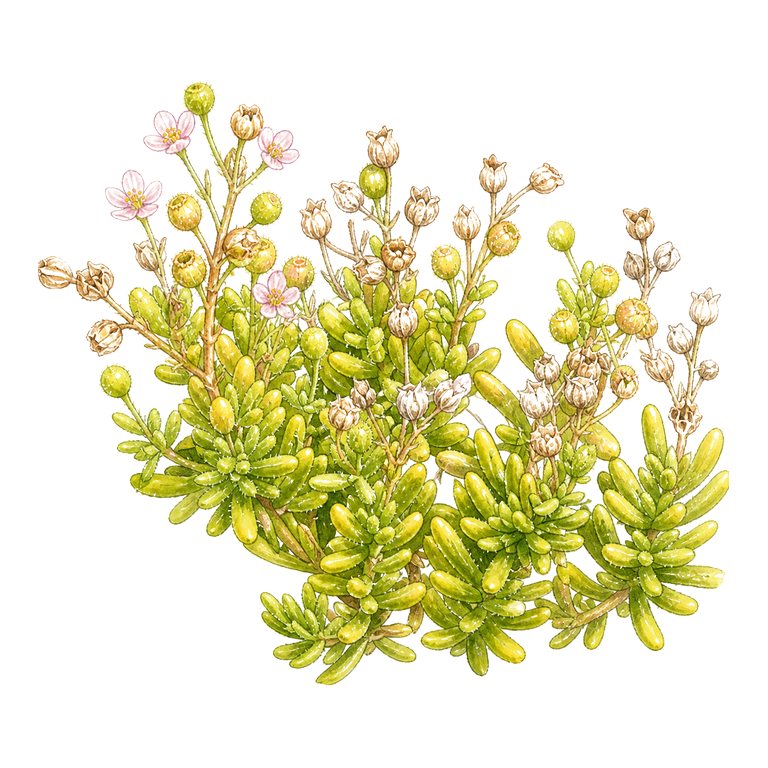 Illustration of a single Azores endemic — Spergularia azorica (Spergularia azorica) for the Azores species directory